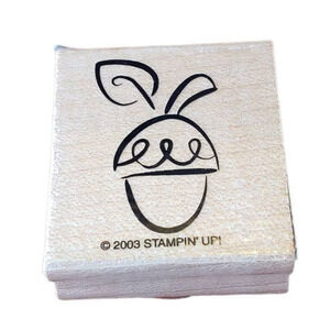 Stampin Up Autumn Fall Acorn Wood Mounted Rubber Stamp